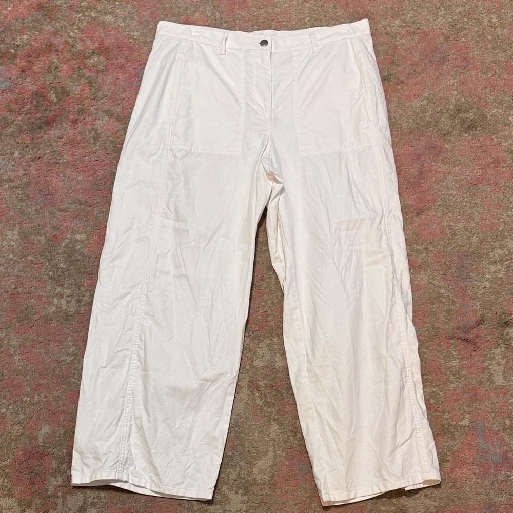 Eileen Fisher White Wide Leg Jeans